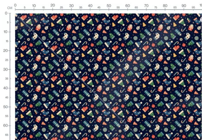 Tissu Imprimé Retro Noel Vintage Nuit, 11 tissus au choix – Image 3