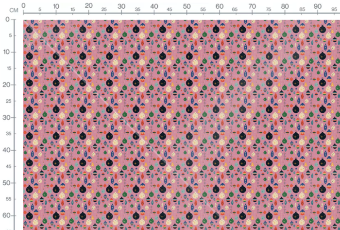 Tissu Imprimé Retro Noel Vintage Rose, 11 tissus au choix – Image 3