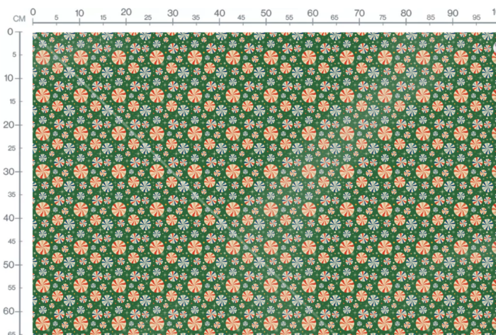 Tissu Imprimé Retro Noel Vintage Vert Bonbon, 11 tissus au choix – Image 3