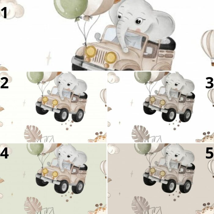 Tissu Imprimé Safari Ballons, 5 coloris et 11 tissus au choix – Image 5