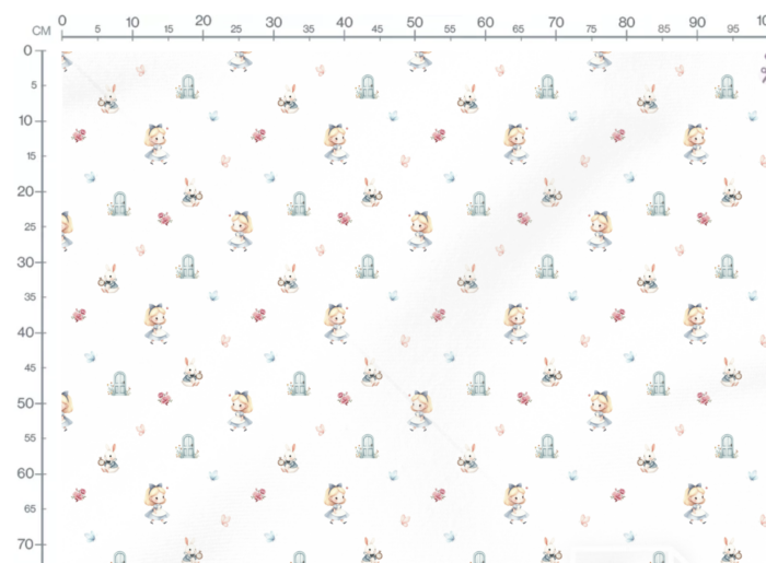 Tissu Exclusif Alice Au Pays Des Merveilles Petit, 11 tissus au choix – Image 3