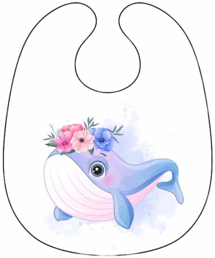Panneau Bavoir Baleine Mignonne