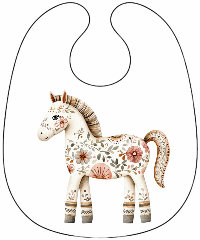 Panneau Bavoir de Noel Boho Cheval