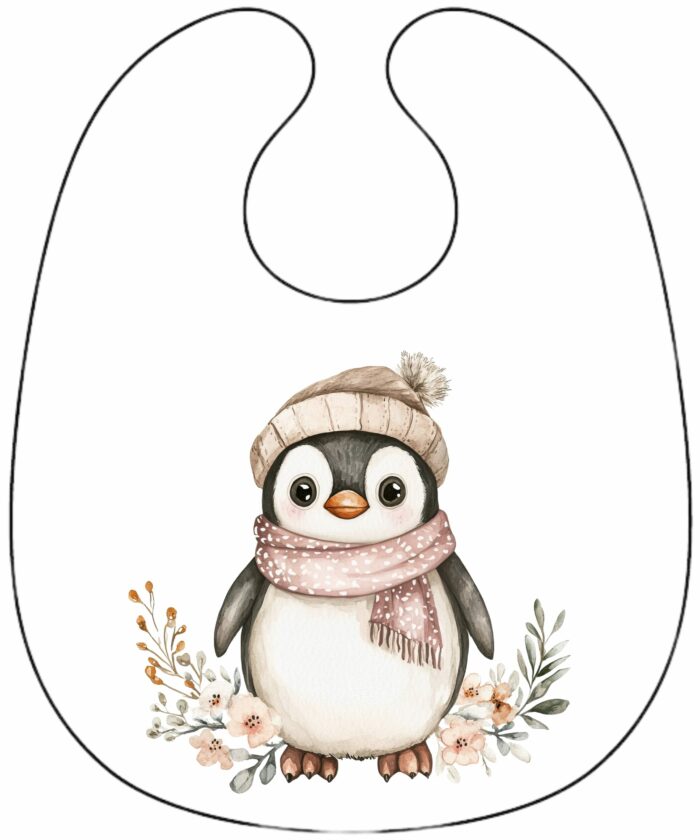 Panneau Bavoir de Noel Pingouin