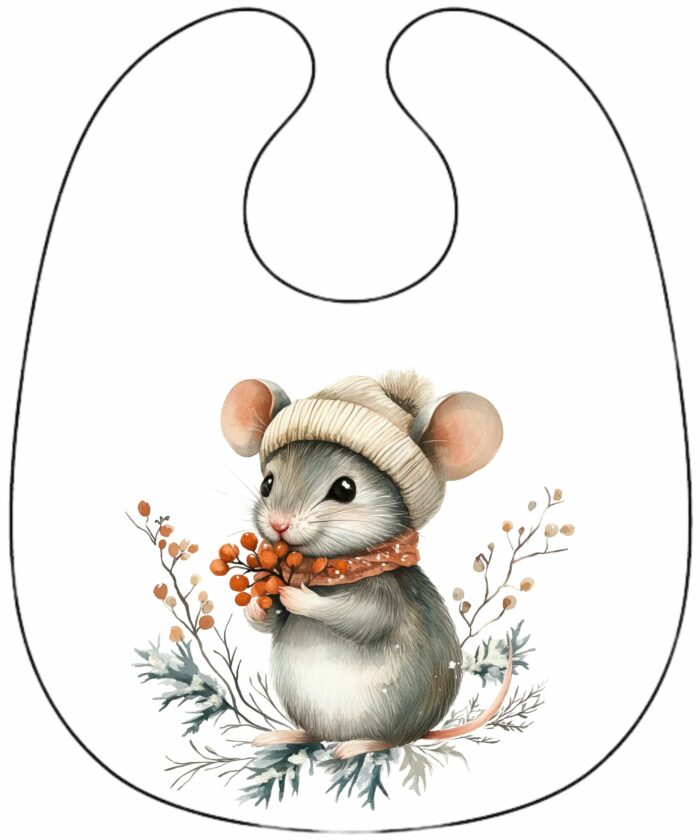 Panneau Bavoir de Noel Boho Souris