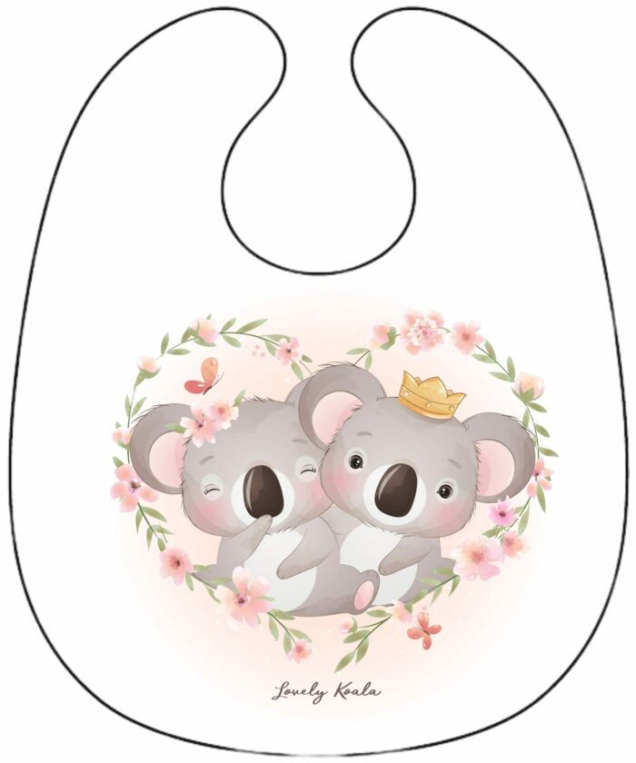 Panneau Bavoir Lovely Koala Coeur
