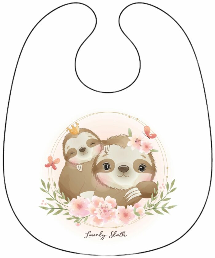 Panneau Bavoir Lovely Paresseux Bebe