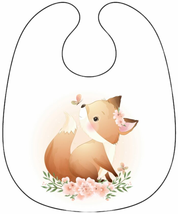 Panneau Bavoir Lovely Renard Papillon