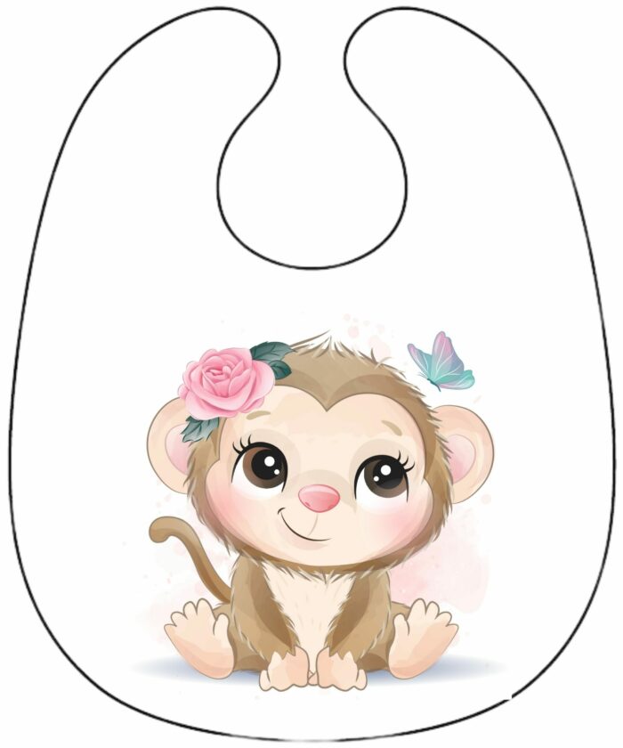 Panneau Bavoir Singe Mignon