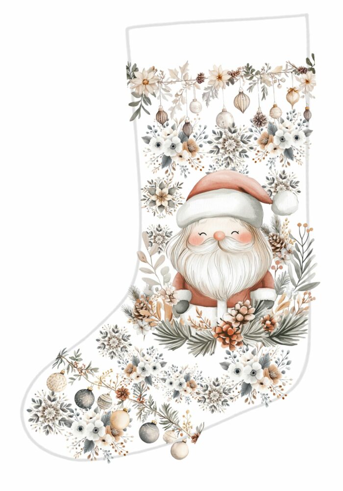 Panneau Chaussette de Noel Boho Pere Noel