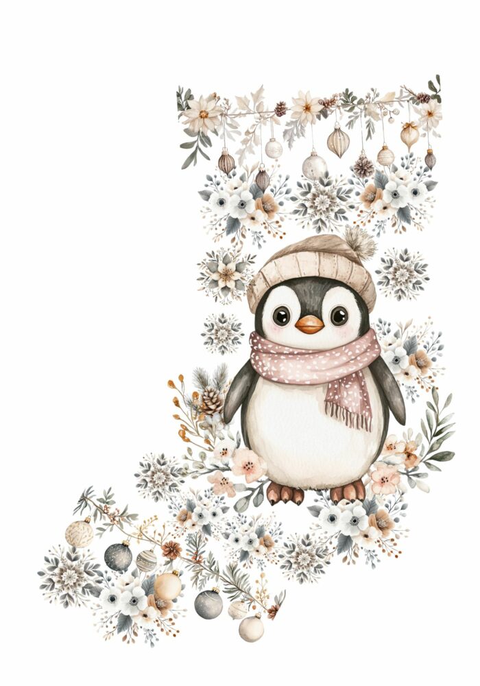 Panneau Chaussette de Noel Boho Pingouin – Image 3