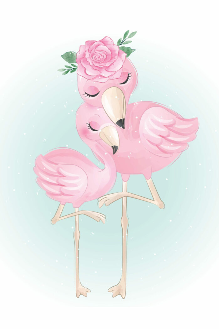Panneau Tissu Couverture Flamant Rose Bebe, 2 tailles