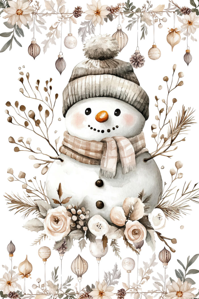 Panneau Tissu Couverture Hiver Noel Boho Bonhomme, 2 tailles