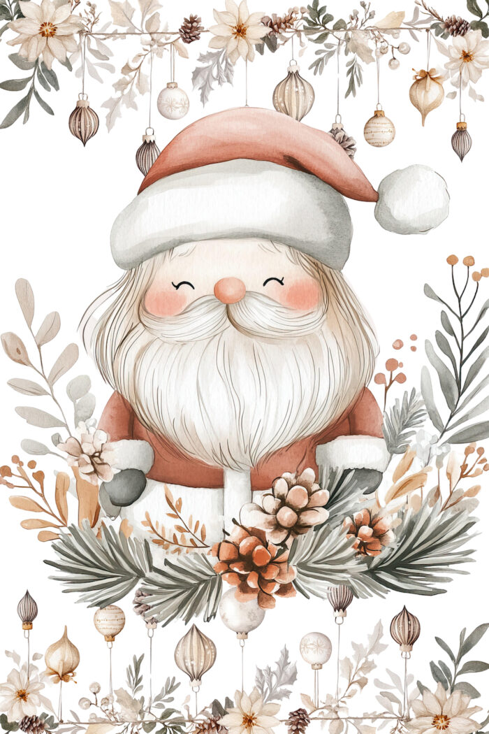 Panneau Tissu Couverture Hiver Noel Boho Pere Noel, 2 tailles