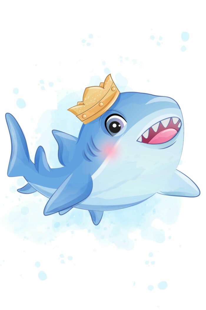 Panneau Tissu Couverture Requin Mignon, 2 tailles