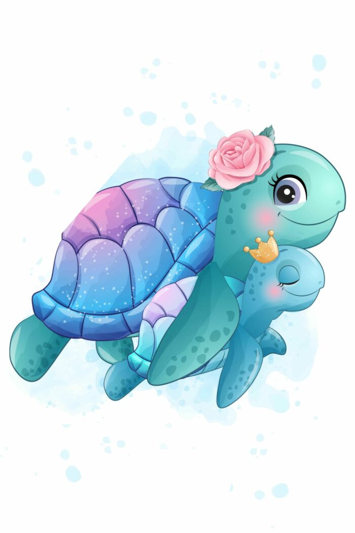 Panneau Tissu Couverture Tortue Mignonne