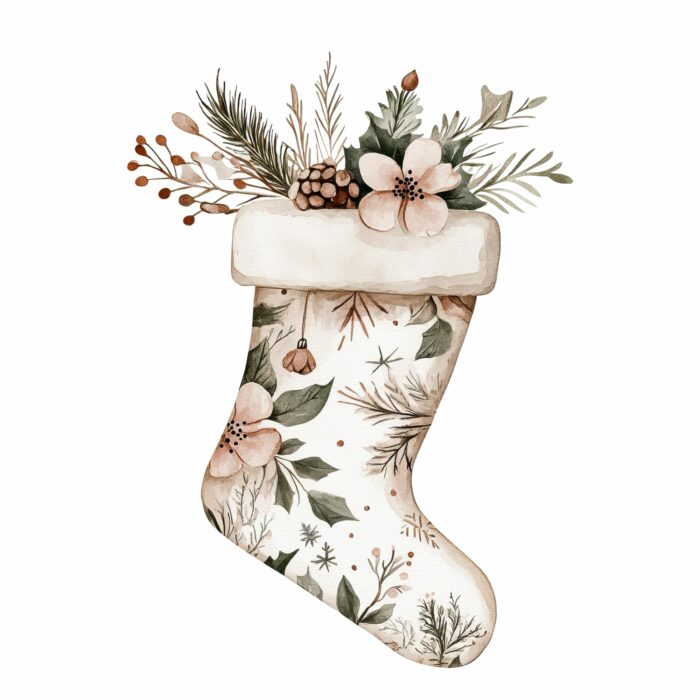 Panneau Hiver Boho Chaussette, taille au choix