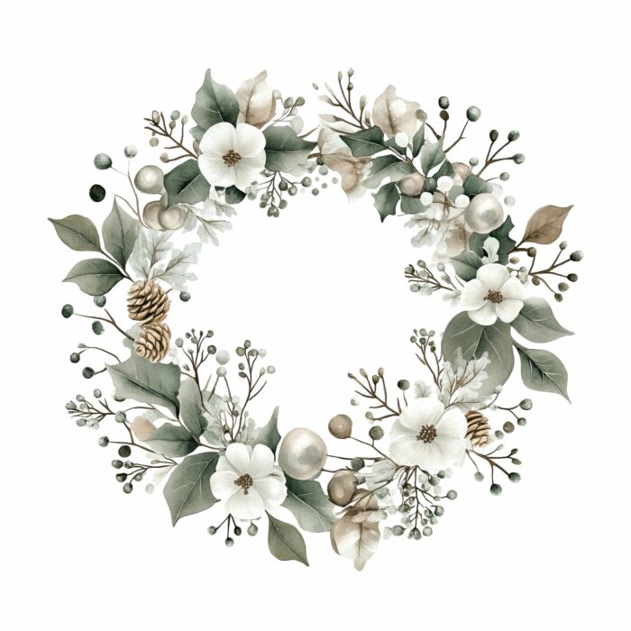 Panneau Hiver Boho Couronne 1, taille au choix