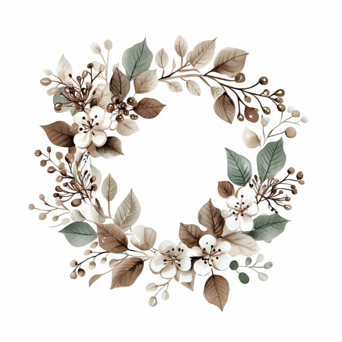 Panneau Hiver Boho Couronne 2, taille au choix