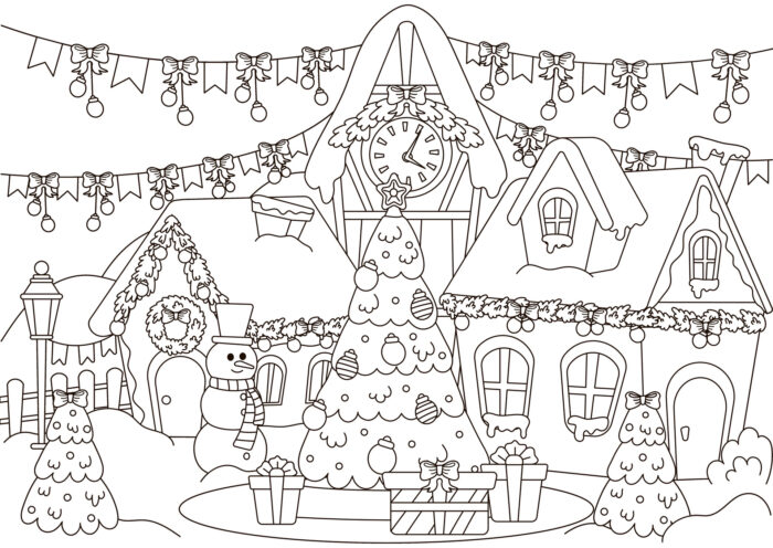 Panneau Tissu a Colorier Noel Horloge, 5 tailles