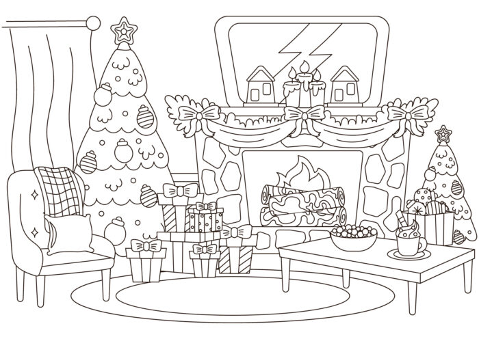 Panneau Tissu a Colorier Noel Reveillon, 5 tailles