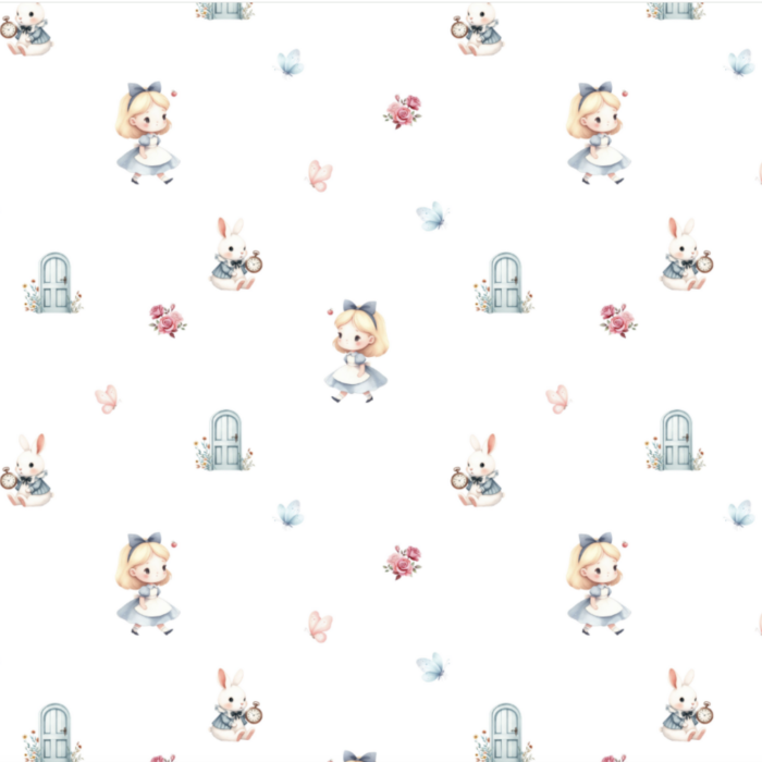 Tissu Exclusif Alice Au Pays Des Merveilles Petit, 11 tissus au choix