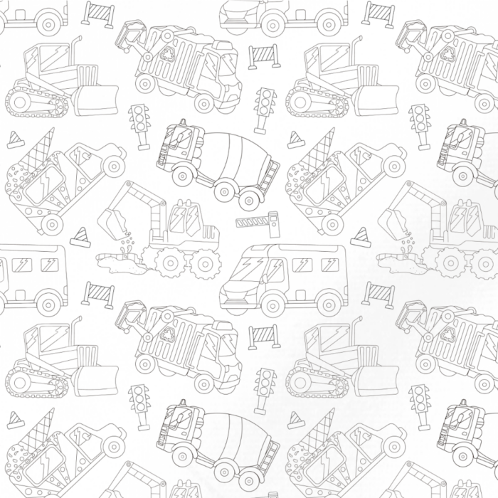 Tissu à Colorier Camions, 11 tissus au choix – Image 2