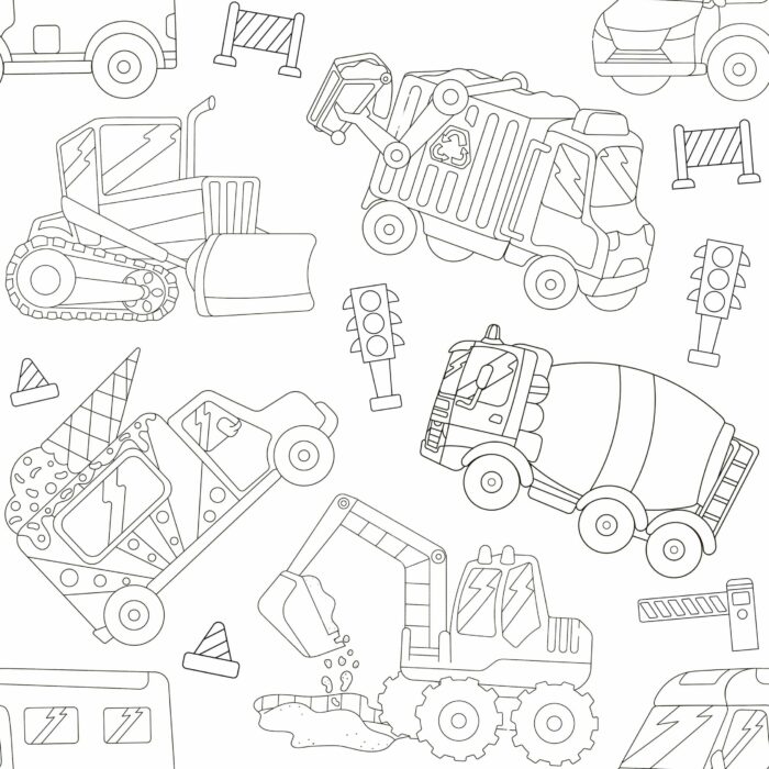 Tissu à Colorier Camions, 11 tissus au choix
