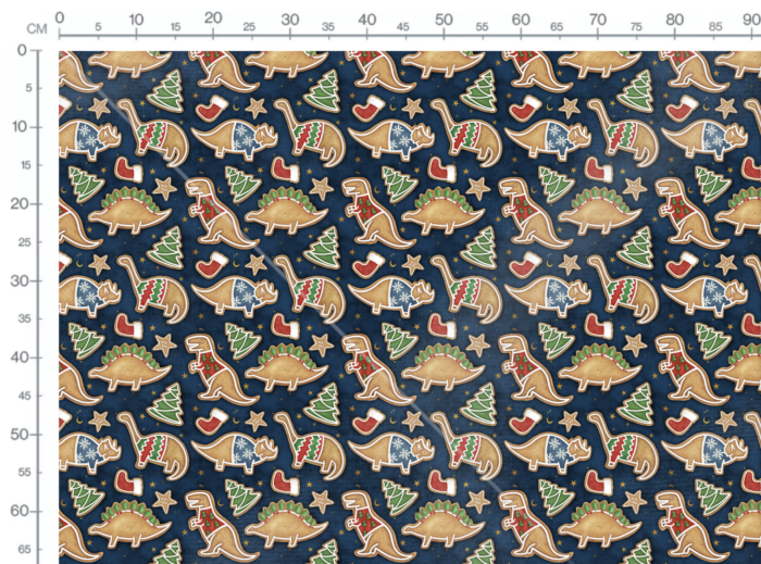 Tissu Imprimé Dino Noel Pain d'Epices, 11 tissus au choix – Image 3