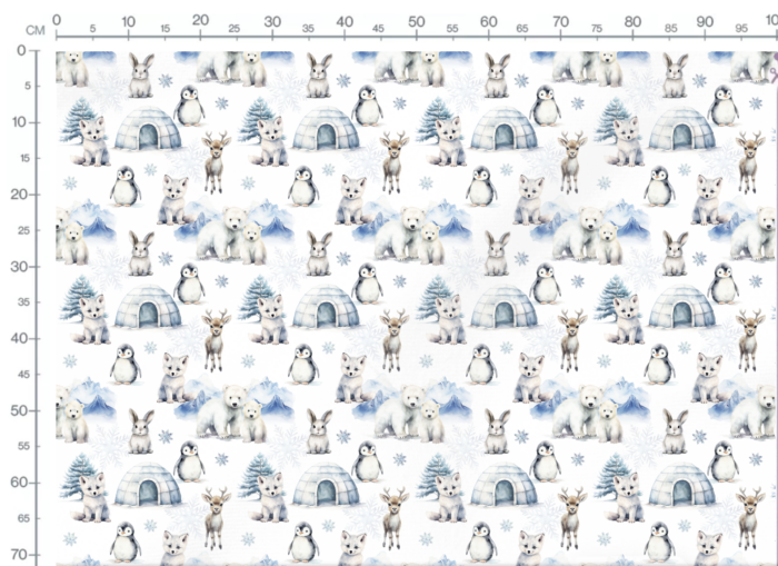 Tissu Exclusif Hiver Polaire Animaux Igloo, 11 tissus au choix – Image 3