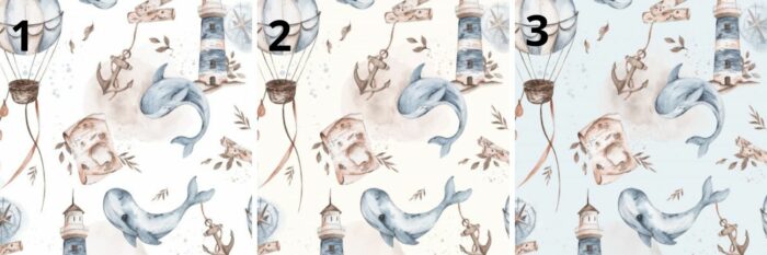 Tissu Imprimé Marin Baleine et Ballons, 3 coloris et 11 tissus – Image 4