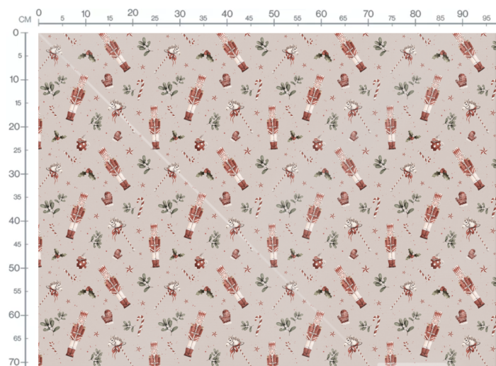Tissu Imprimé Noel Casse Noisette Beige Gris, 11 tissus au choix – Image 3