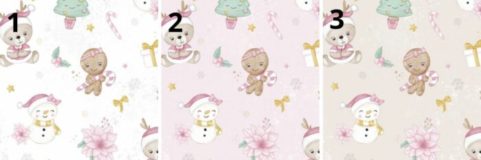 Tissu Imprimé Noel Mignon Fille, 3 coloris et 11 tissus au choix – Image 4
