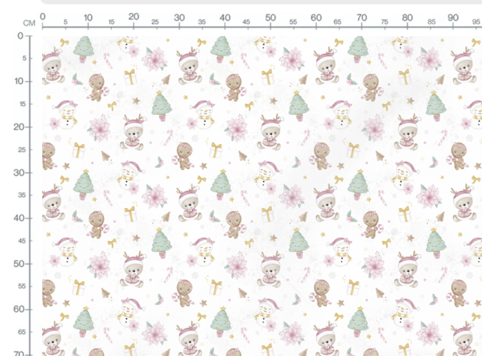 Tissu Imprimé Noel Mignon Fille, 3 coloris et 11 tissus au choix – Image 3