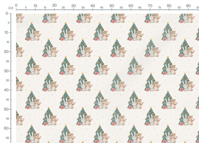 Tissu Imprimé Noel Ourson Lapin Sapin, 11 tissus au choix – Image 3