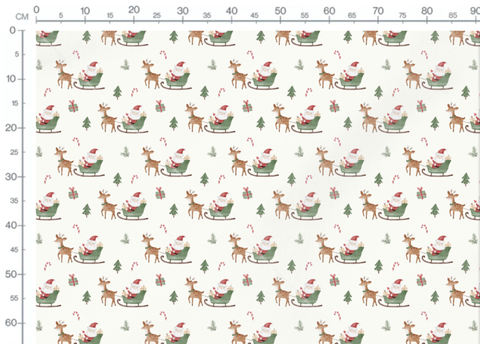 Tissu Imprimé Noel Pere Noel Traineau, 11 tissus au choix – Image 3