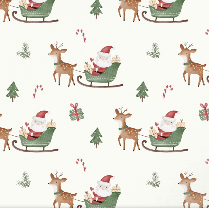 Tissu Imprimé Noel Pere Noel Traineau, 11 tissus au choix