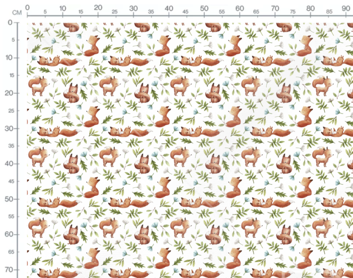 Tissu Imprimé Renard Mignon Brindilles, 11 tissus au choix – Image 3