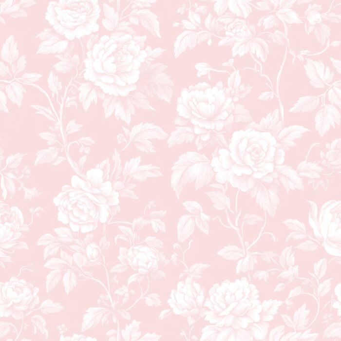 Tissu Inspiration Toile de Jouy Fleurs Vintage Rose, 11 tissus au choix