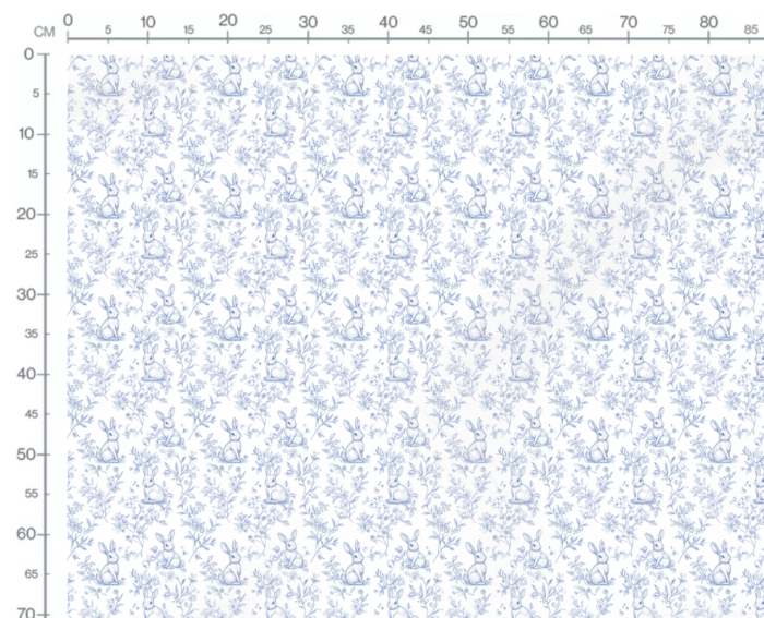 Tissu Inspiration Toile de Jouy Lapin Bleu, 11 tissus au choix – Image 2