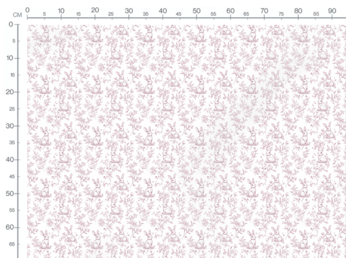 Tissu Inspiration Toile de Jouy Lapin Rose, 11 tissus au choix – Image 3