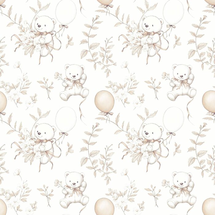 Tissu Inspiration Toile de Jouy Ourson Beige, 11 tissus au choix