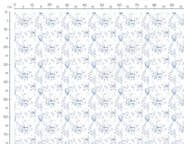 Tissu Inspiration Toile de Jouy Ourson Bleu, 11 tissus au choix – Image 2