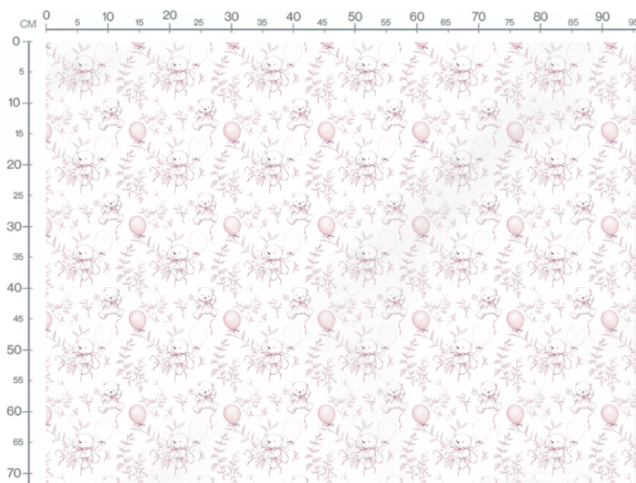 Tissu Inspiration Toile de Jouy Ourson Rose, 11 tissus au choix – Image 2