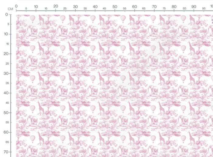 Tissu Inspiration Toile de Jouy Safari Ballons Rose, 11 tissus au choix – Image 2