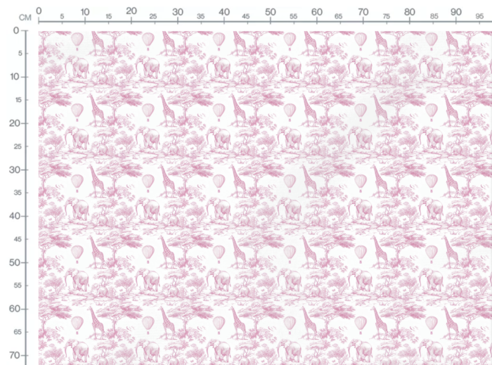 Tissu Inspiration Toile de Jouy Safari Rose, 11 tissus au choix – Image 3
