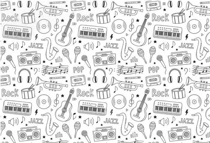 Set de Table à Colorier, réutilisable, Musique