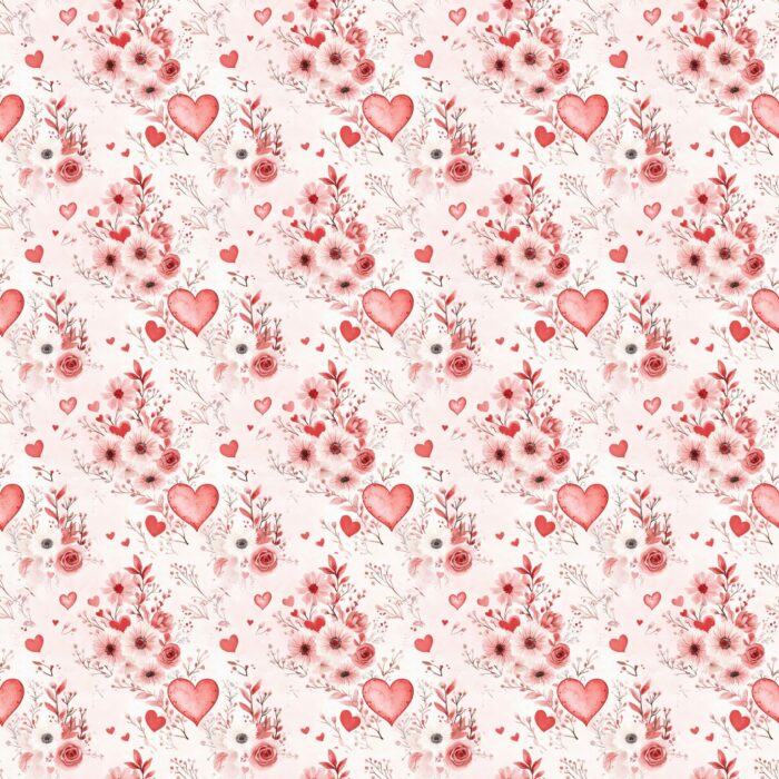 Tissu Imprimé Saint Valentin Calin Fleuri, 11 tissus au choix