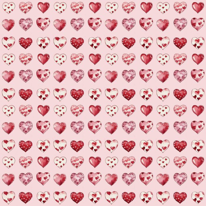 Tissu Imprimé Saint Valentin Coeurs Roses, 11 tissus au choix