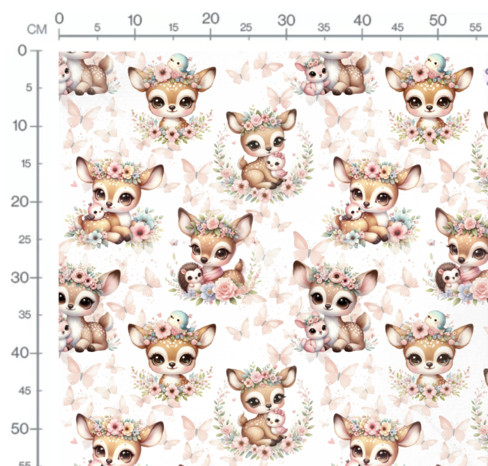 Tissu Exclusif Faon Mignon Fleurs, 11 tissus au choix – Image 2
